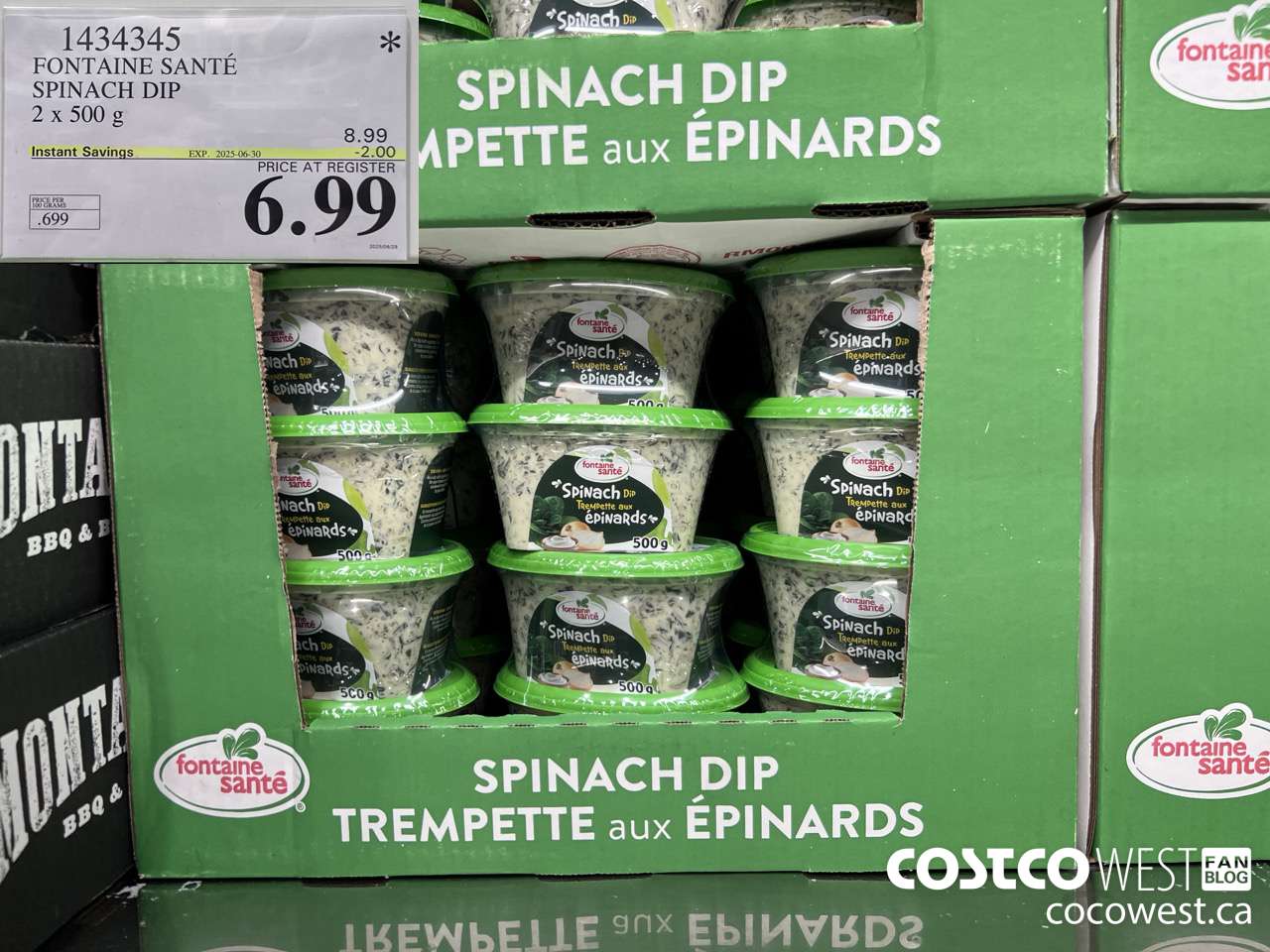 1434345 FONTAINE SANTE SPINACH DIP 2 X 500 G ($2.00 INSTANT SAVINGS EXPIRES ON 2025-06-30) $6.99