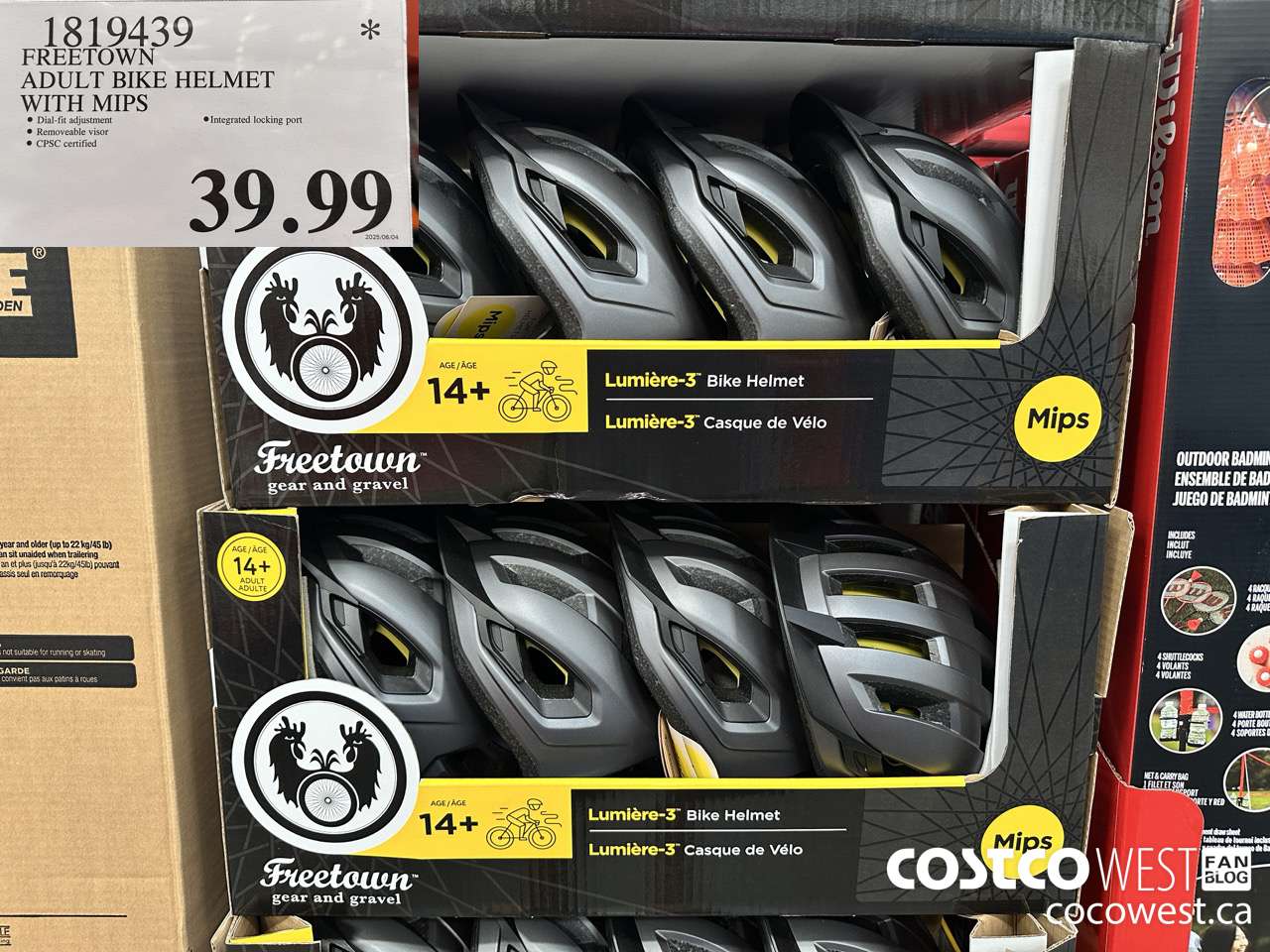 1819439 FREETOWN ADULT BIKE HELMET WITH MIPS $39.99