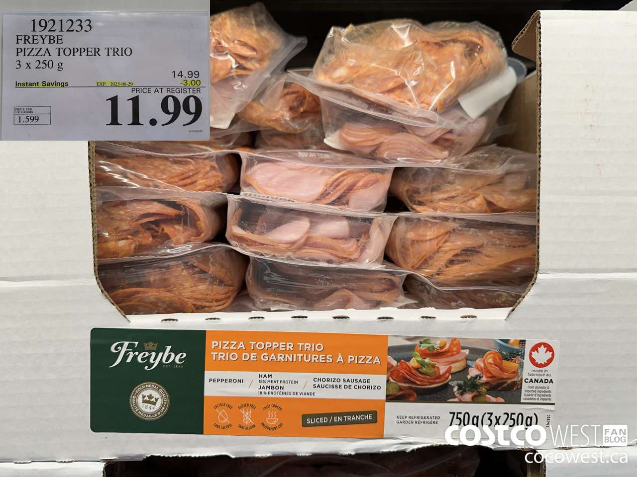 1921233 FREYBE PIZZA TOPPER TRIO 3 X 250G ($3.00 INSTANT SAVINGS EXPIRES ON 2025-06-29) $11.99