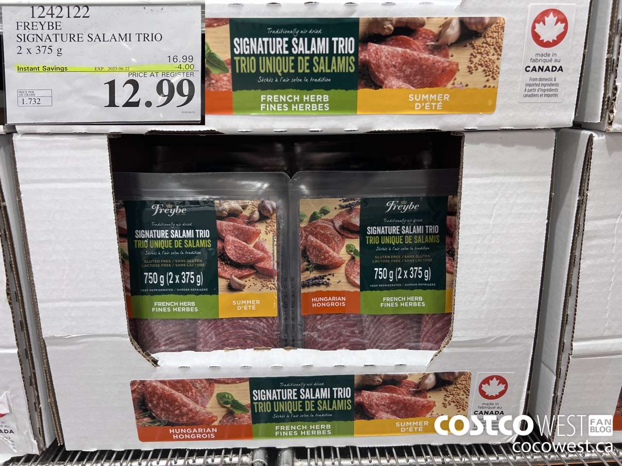 1242122 FREYBE SIGNATURE SALAMI TRIO 2 X 375 G ($4.00 INSTANT SAVINGS EXPIRES ON 2025-06-22) $12.99