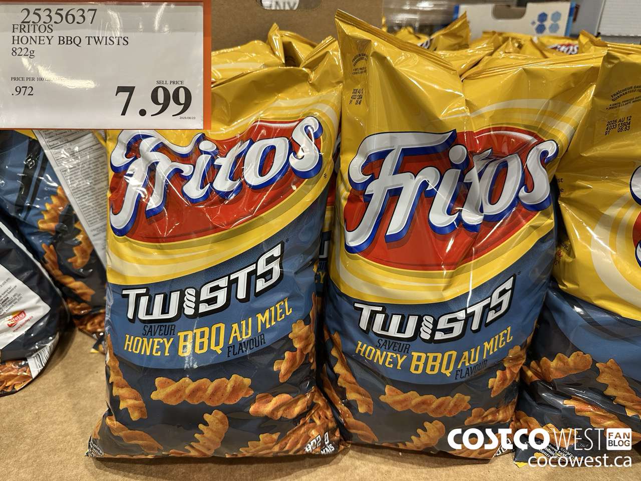 2535637 FRITOS HONEY BBQ TWISTS 822G $7.99