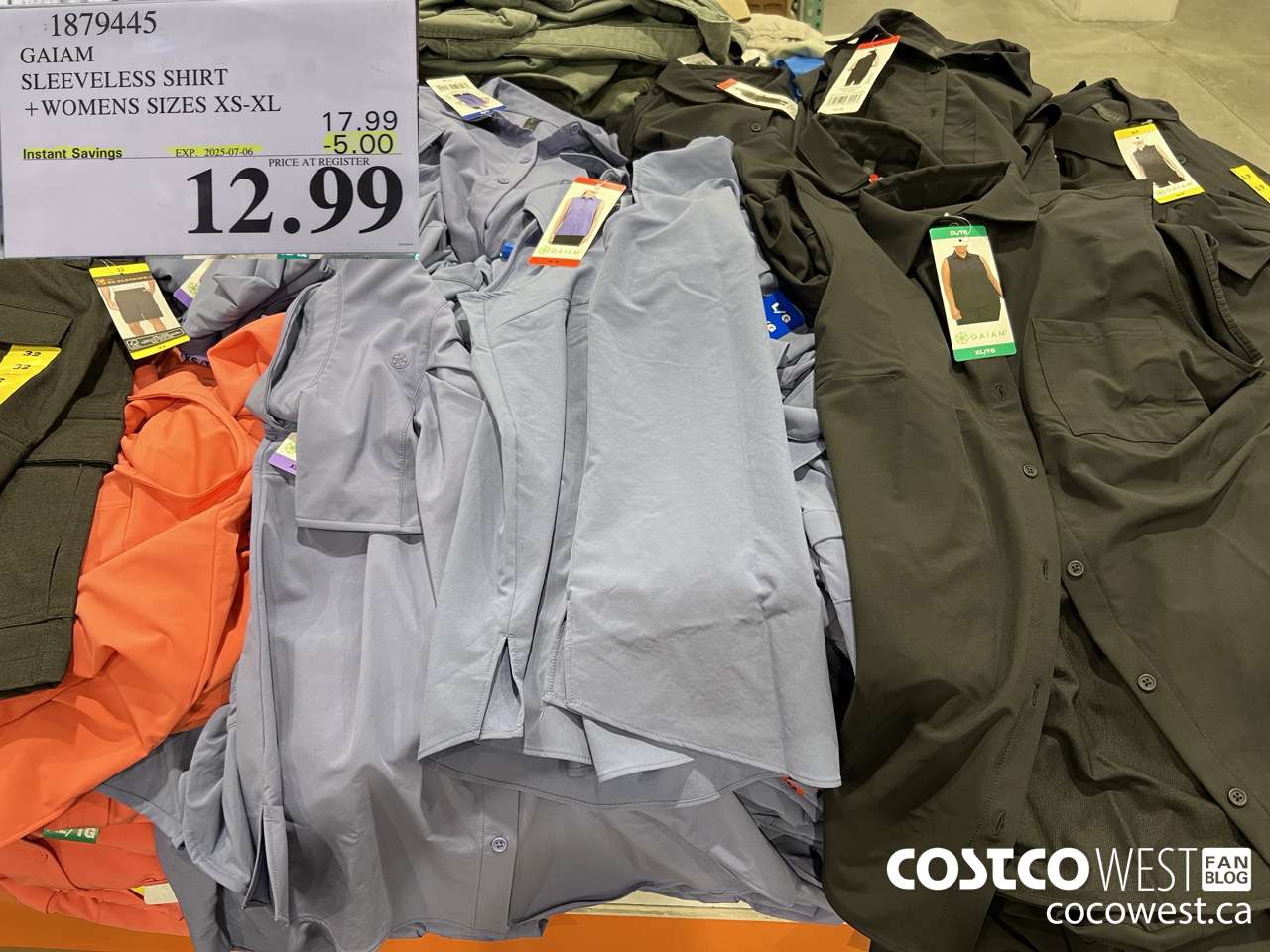 1897445 GAIAM SLEEVELESS SHIRT WOMENS SIZES XS-XL ($5.00 INSTANT SAVINGS EXPIRES ON 2025-07-06) $12.99