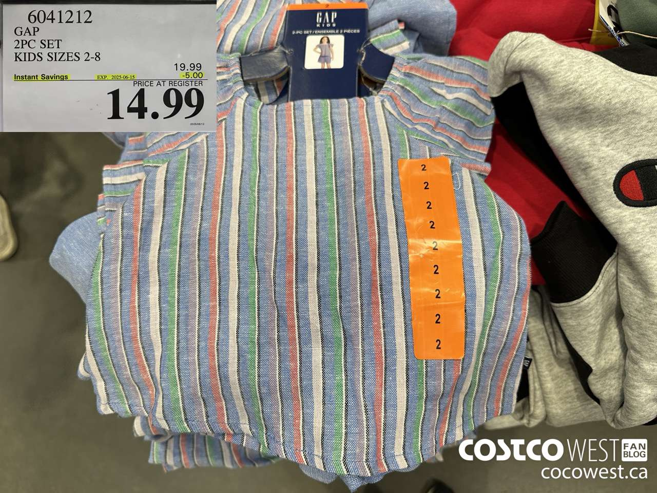 6041212 GAP 2P SET KIDS SIZES 2-8 ($5.00 INSTANT SAVINGS EXPIRES ON 2025-06-15) $14.99