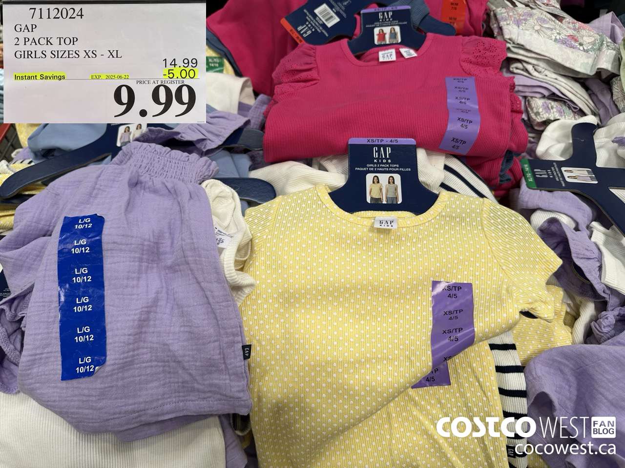 7112024 GAP 2 PACK TOP GIRLS SIZES XS-XL ($5.00 INSTANT SAVINGS EXPIRES ON 2025-06-22) $9.99