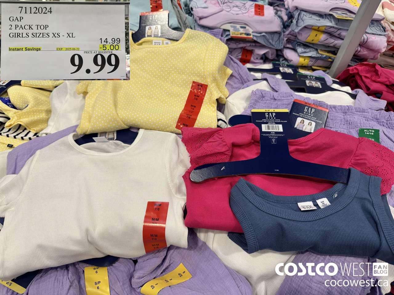 7112024 GAP 2 PACK TOP GIRLS SIZES XS-XL ($5.00 INSTANT SAVINGS EXPIRES ON 2025-06-22) $9.99