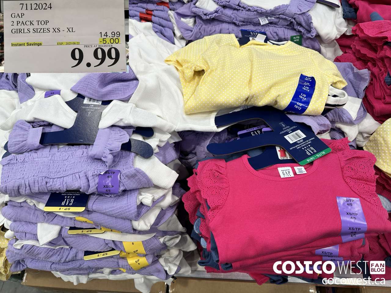 7112024 GAP 2 PACK TOP GIRLS SIZES XS-XL ($5.00 INSTANT SAVINGS EXPIRES ON 2025-06-22) $9.99