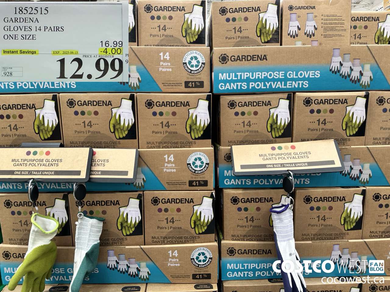 1852515 GARDENA GLOVES 14 PAIR ONE SIZE ($4.00 INSTANT SAVINGS EXPIRES ON 2025-06-15) $12.99