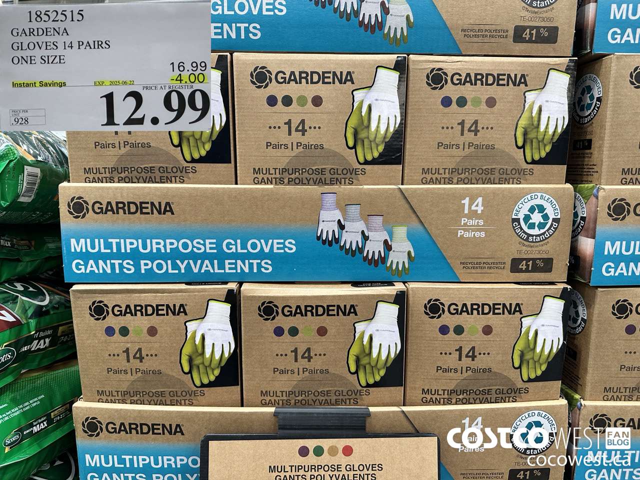 1852515 GARDENA GLOVES 14 PAIR ONE SIZE ($4.00 INSTANT SAVINGS EXPIRES ON 2025-06-22) $12.99
