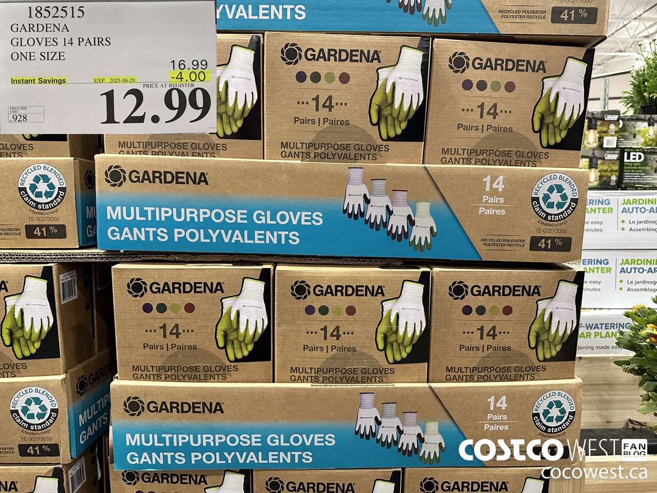 1852515 GARDENA GLOVES 14 PAIR ONE SIZE ($4.00 INSTANT SAVINGS EXPIRES ON 2025-06-29) $12.99