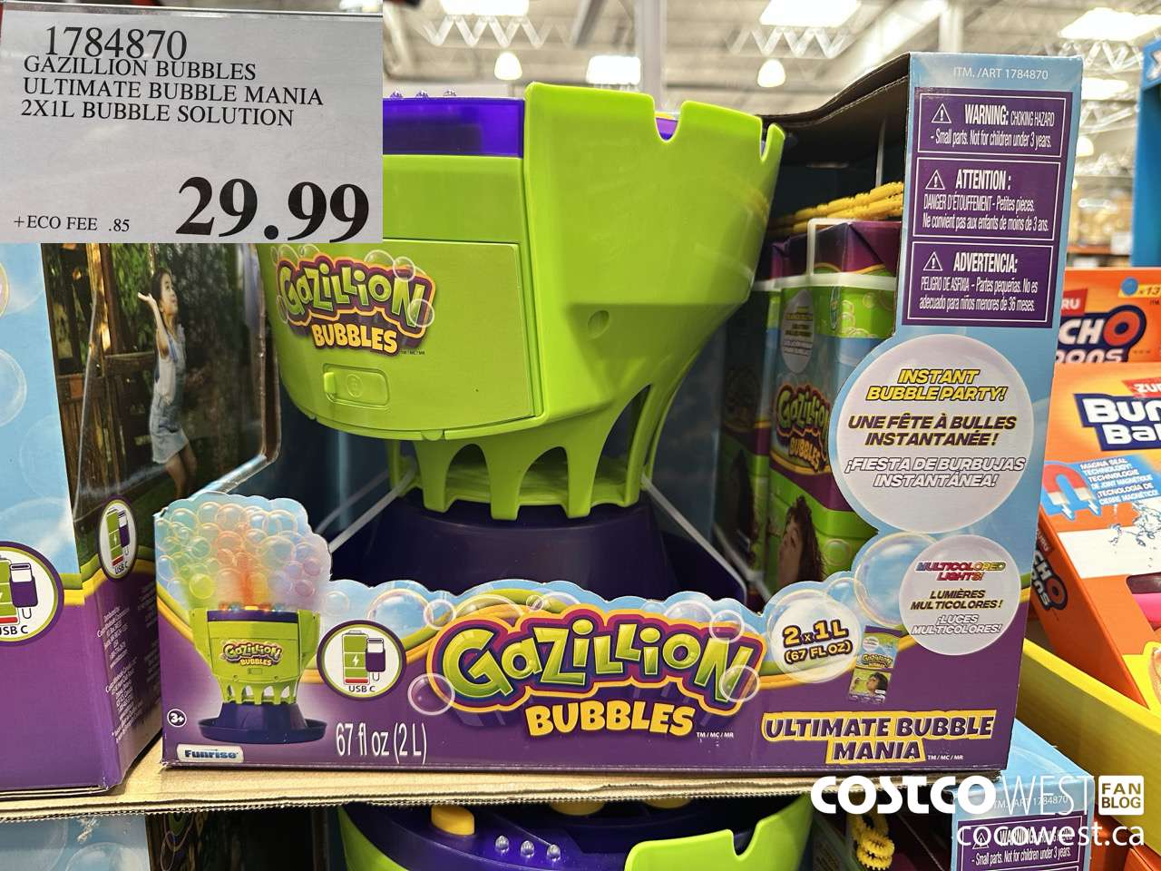 1784870 GAZILLION BUBBLES ULTIMATE BUBBLE MANIA 2X1L BUBBLE SOLUTION $29.99