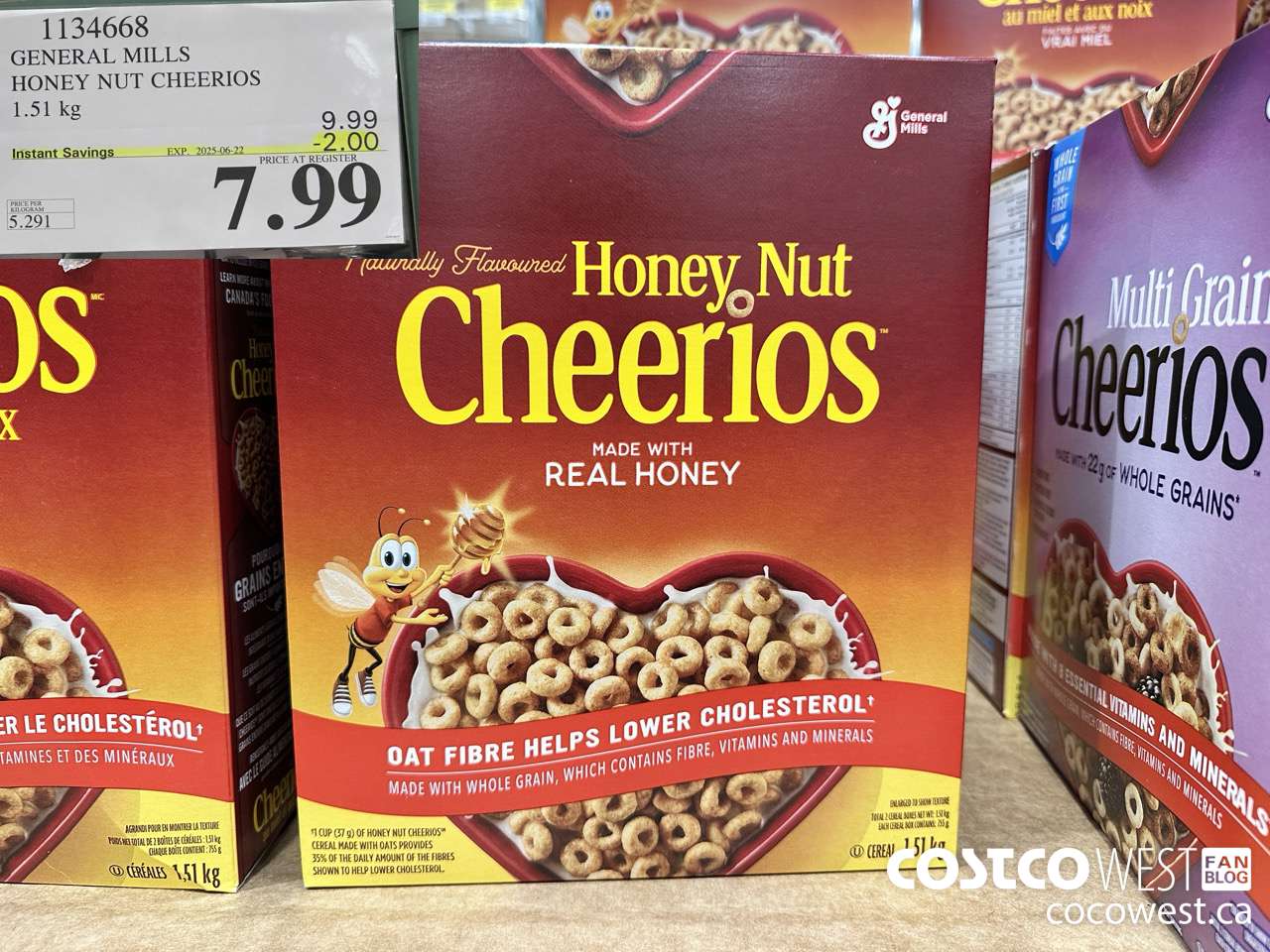 1134668 GENERAL MILLS HONEY NUT CHEERIOS 1.51 kg ($2.00 INSTANT SAVINGS EXPIRES ON 2025-06-22) $7.99
