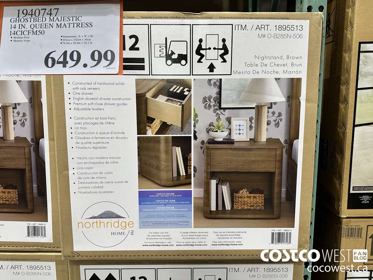 1940747 GHOSTBED MAJESTIC 14 IN QUEEN MATTRESS 14CICFM50 $649.99