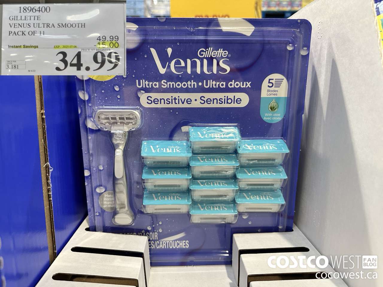 1896400 GILLETTE VENUS ULTRA SMOOTH PACK OF 11 ($15.00 INSTANT SAVINGS EXPIRES ON 2025-07-06) $34.99