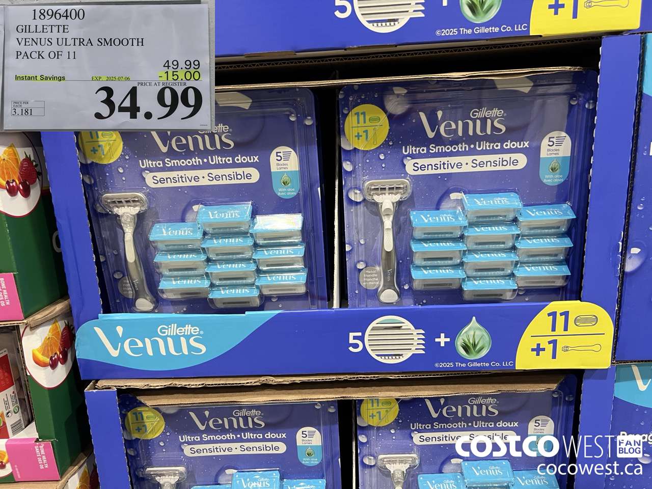 1896400 GILLETTE VENUS ULTRA SMOOTH PACK OF 11 ($15.00 INSTANT SAVINGS EXPIRES ON 2025-07-06) $34.99