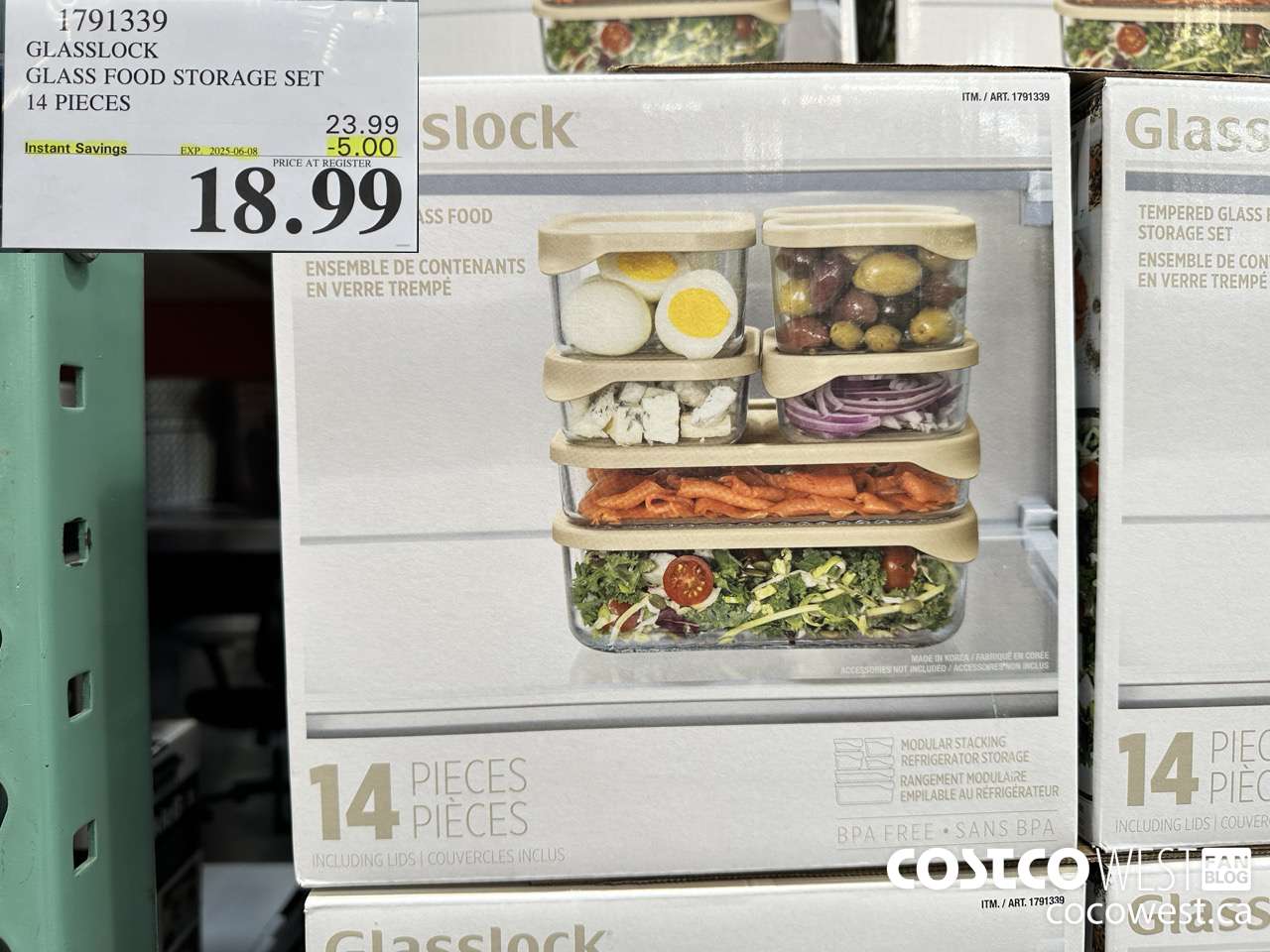 1791339 GLASSLOCK GLASS FOOD STORAGE SET 14 PIECES ($5.00 INSTANT SAVINGS EXPIRES ON 2025-06-08) $18.99