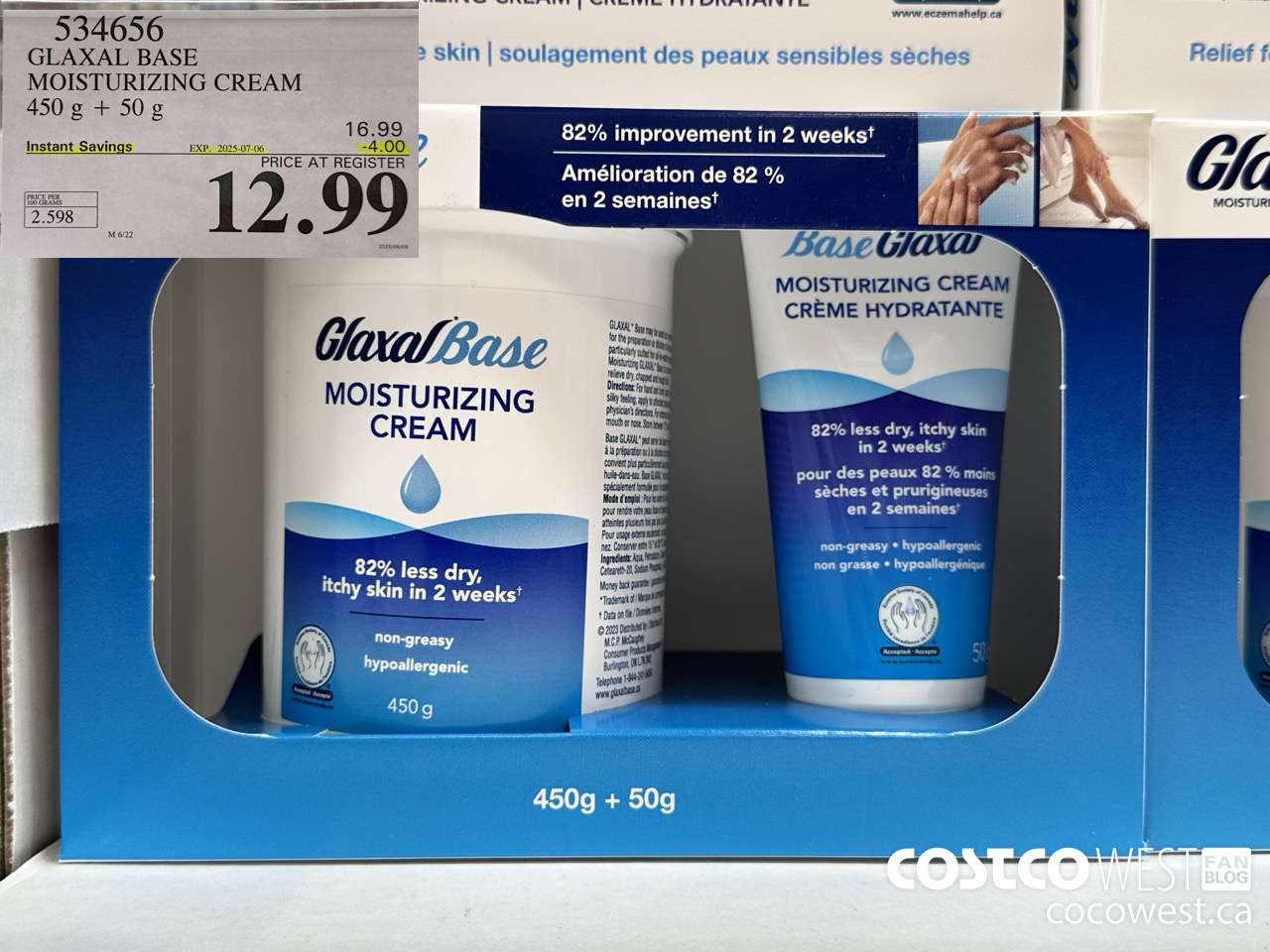 534656 GLAXAL BASE CREAM 450g + 50 g ($4.00 INSTANT SAVINGS EXPIRES ON 2025-07-06) $12.99