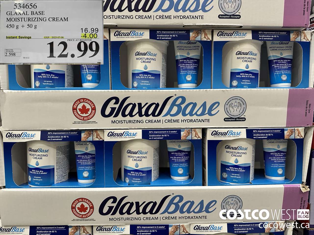 534656 GLAXAL BASE CREAM 450g + 50 g ($4.00 INSTANT SAVINGS EXPIRES ON 2025-07-06) $12.99