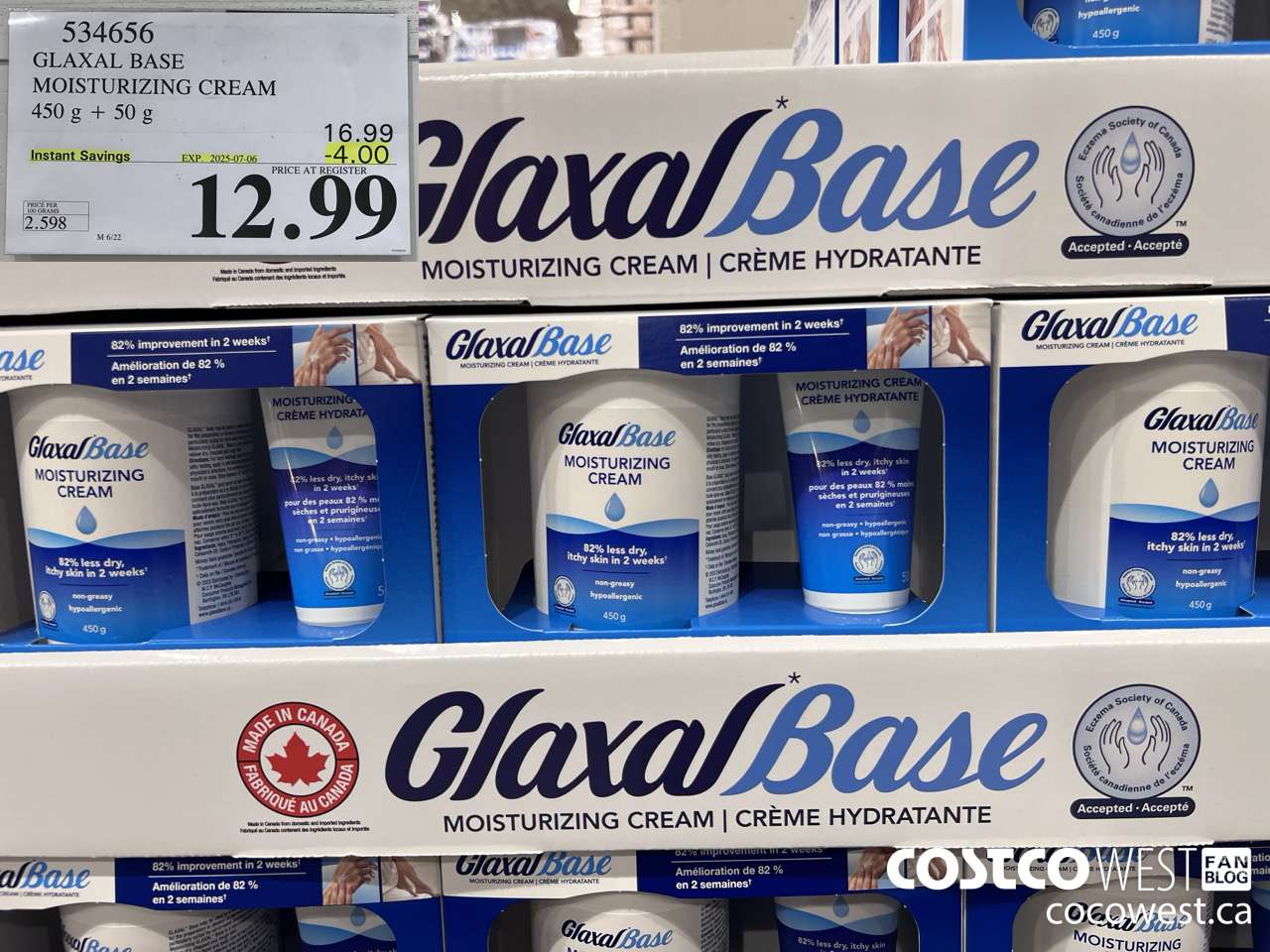 534656 GLAXAL BASE CREAM 450g + 50 g ($4.00 INSTANT SAVINGS EXPIRES ON 2025-07-06) $12.99