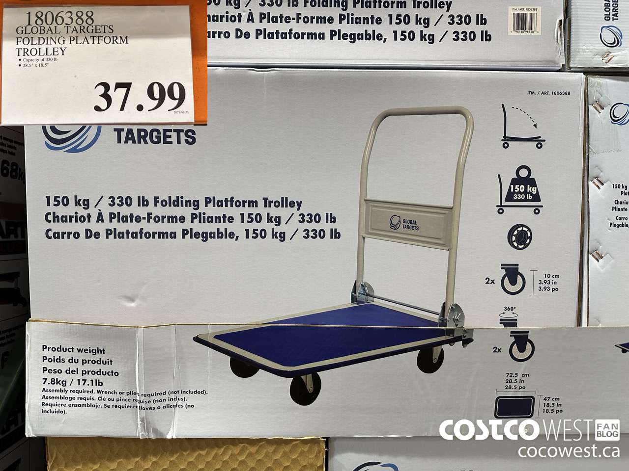 1806388 GLOBAL TARGETS FOLDING PLATFORM TROLLEY $37.99