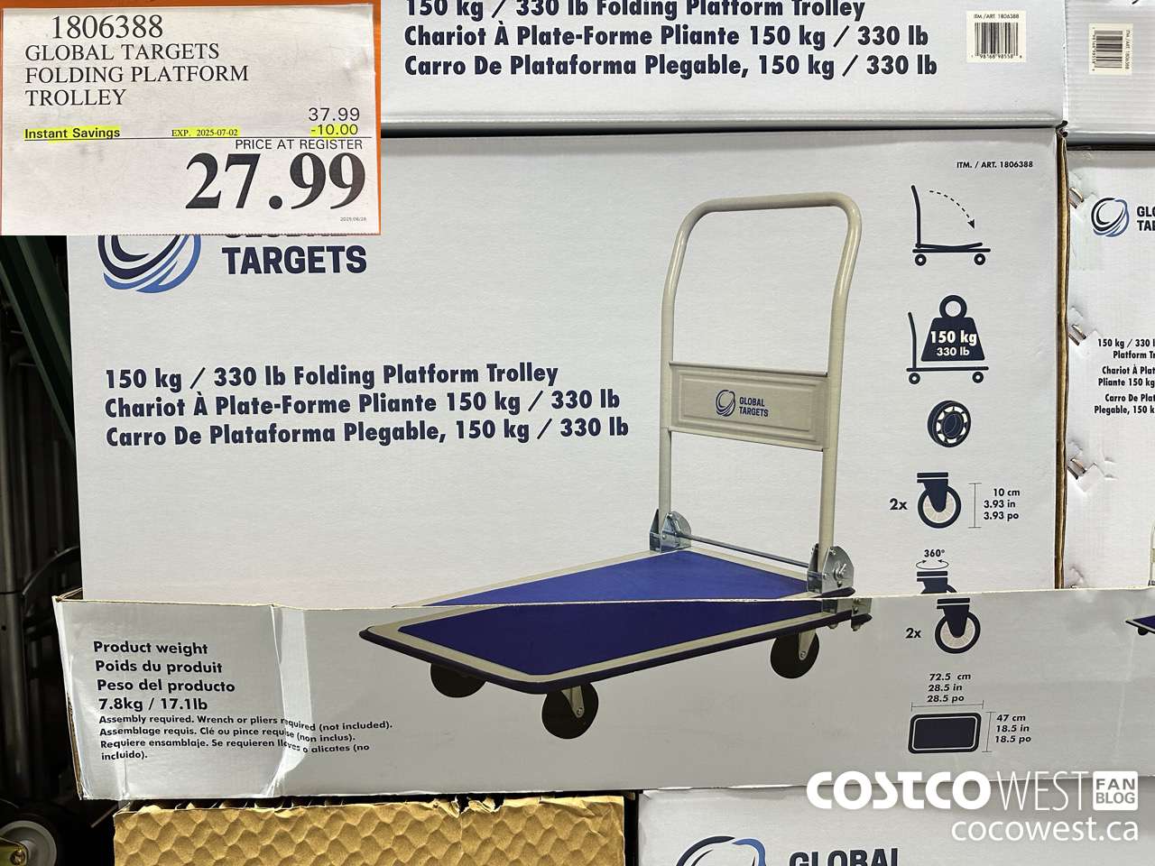 1806388 GLOBAL TARGETS FOLDING PLATFORM TROLLEY ($10.00 INSTANT SAVINGS EXPIRES ON 2025-07-02) $27.99