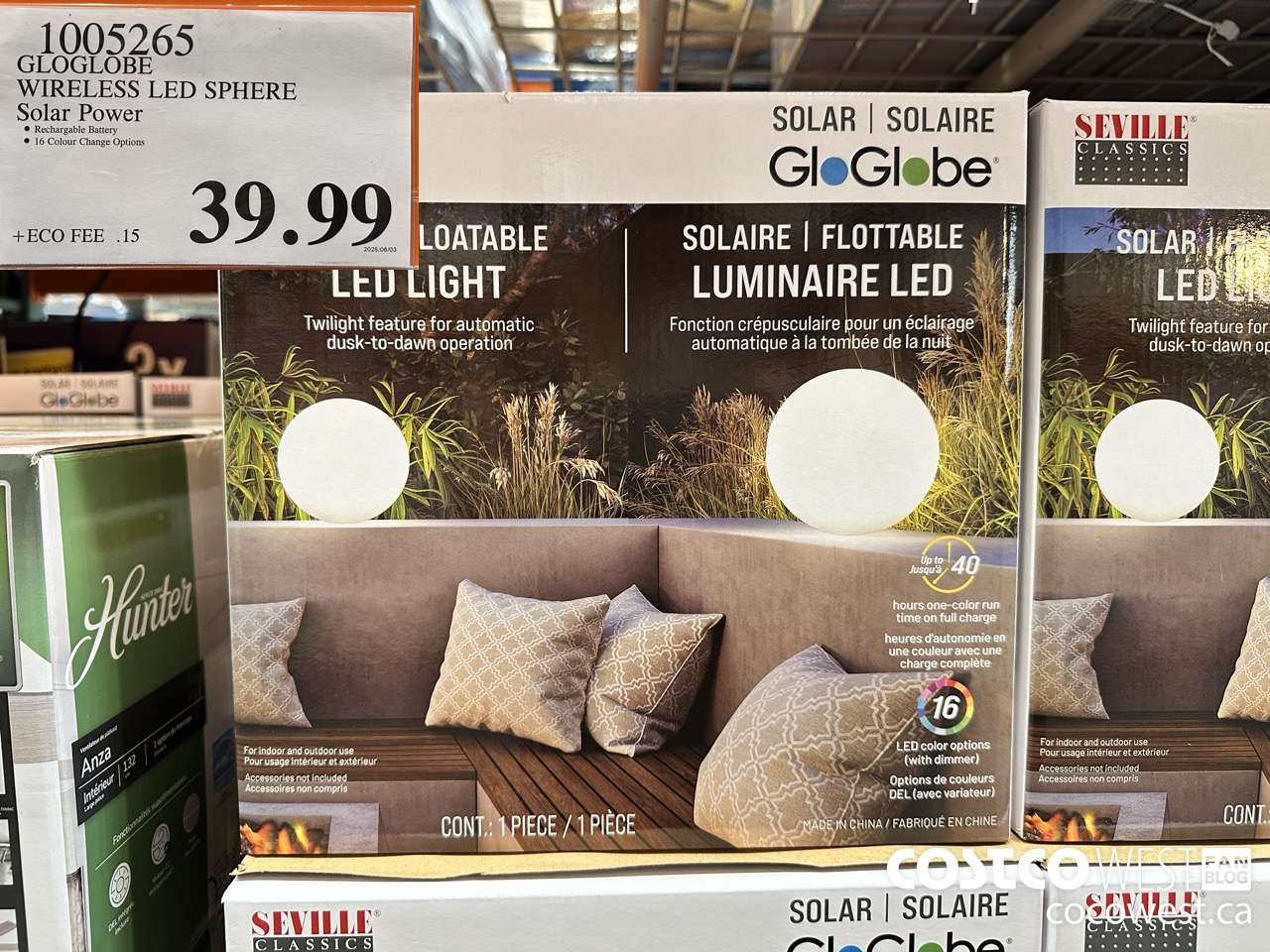 1005265 GLOGLOBE WIRELES LED SPHERE SOLAR POWER $39.99