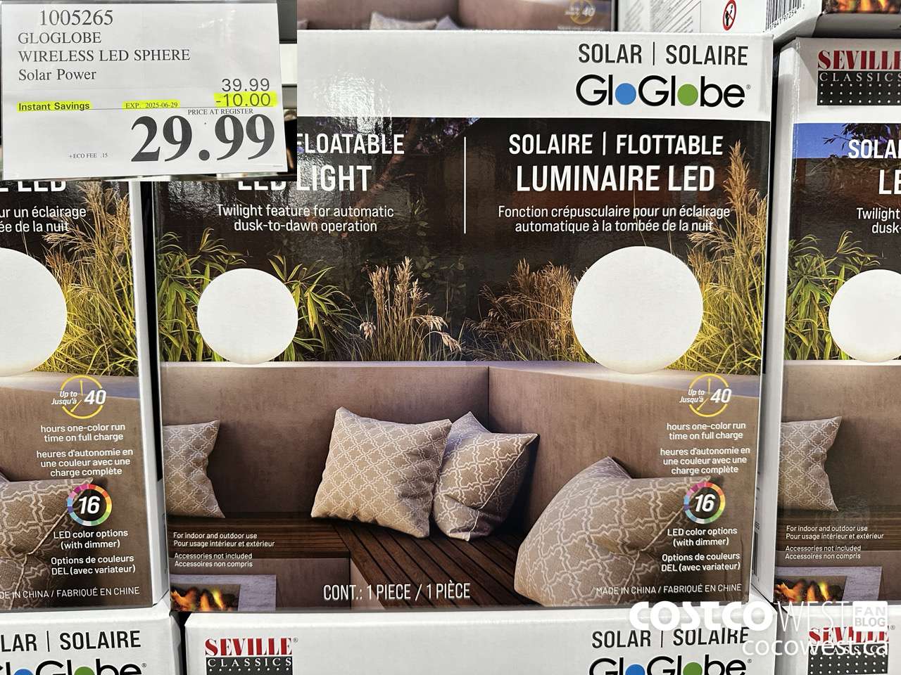 1005265 GLOGLOBE WIRELES LED SPHERE SOLAR POWER ($10.00 INSTANT SAVINGS EXPIRES ON 2025-06-29) $29.99