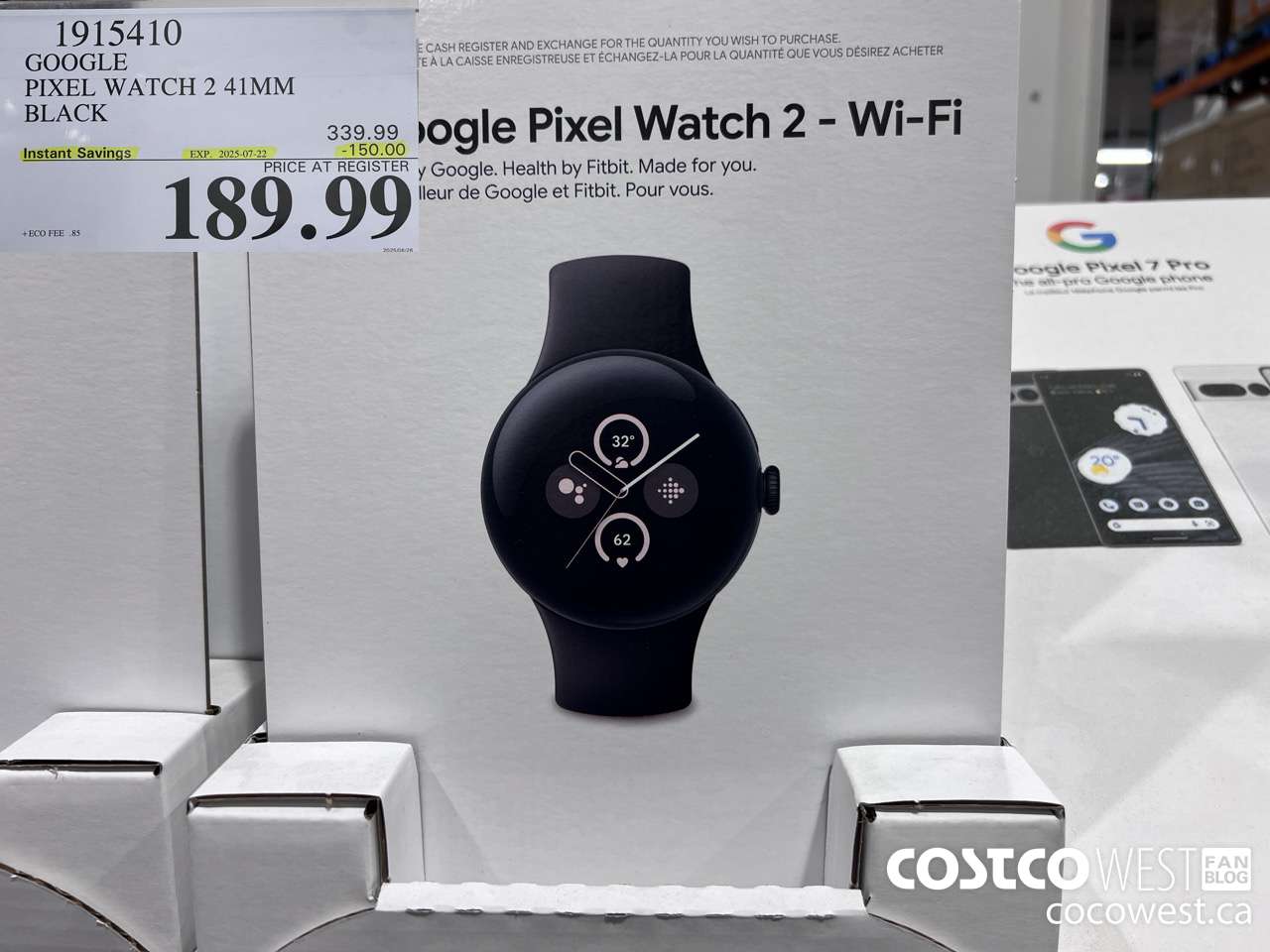 1915410 GOOGLE PIXEL WATCH 2 41MM BLACK ($150.00 INSTANT SAVINGS EXPIRES ON 2025-07-22) $189.99