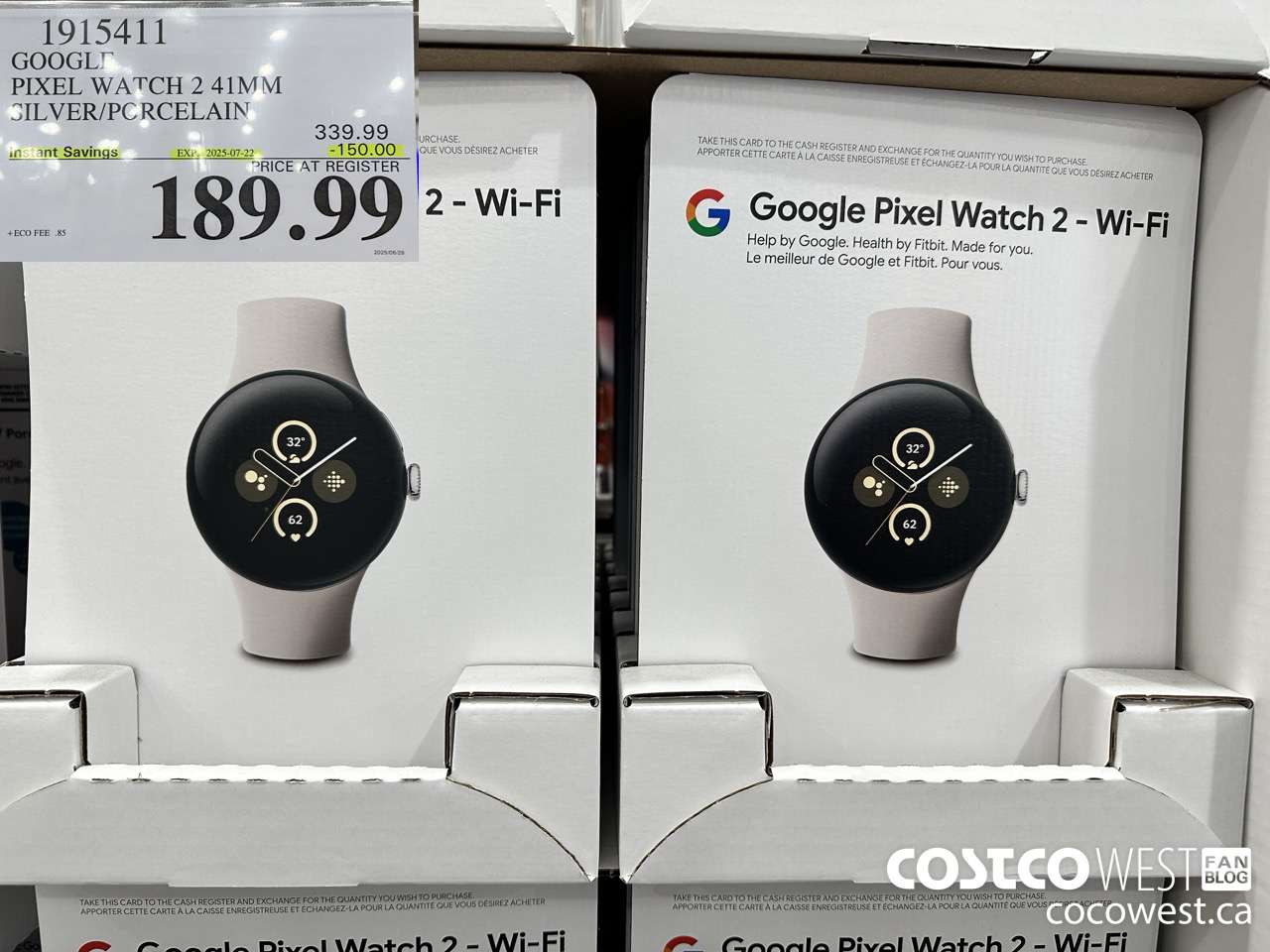 1915411 GOOGLE PIXEL WATCH 2 41MM SILVER/PORCELAIN ($150.00 INSTANT SAVINGS EXPIRES ON 2025-07-22) $189.99