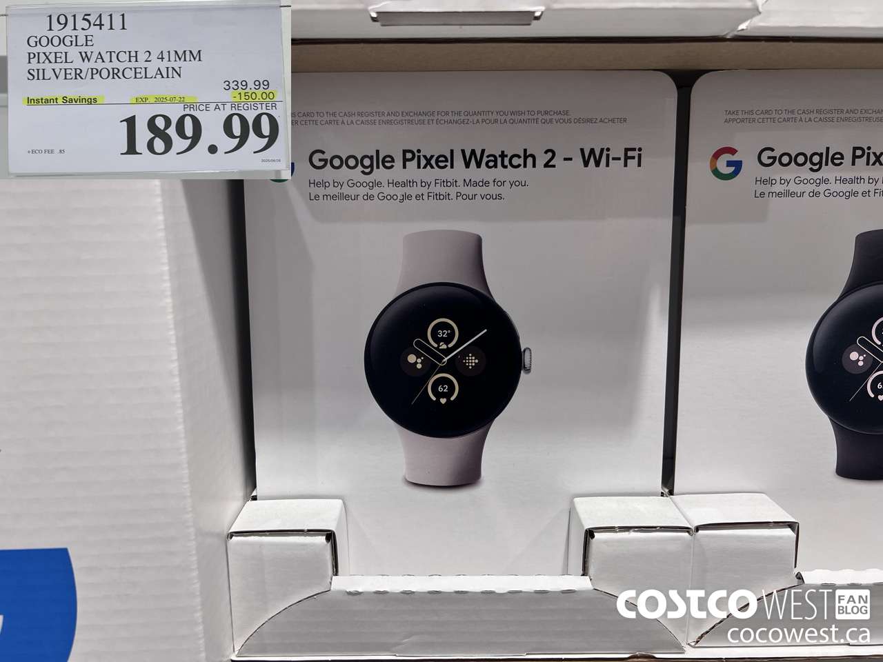 1915411 GOOGLE PIXEL WATCH 2 41MM SILVER/PORCELAIN ($150.00 INSTANT SAVINGS EXPIRES ON 2025-07-22) $189.99