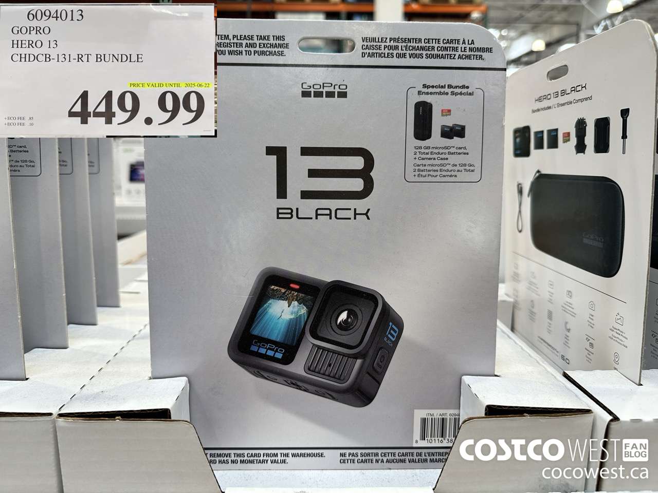 6094013 GOPRO HERO 13 CHDCB-131-RT BUNDLE (EXPIRES ON 2025-06-22) $449.99