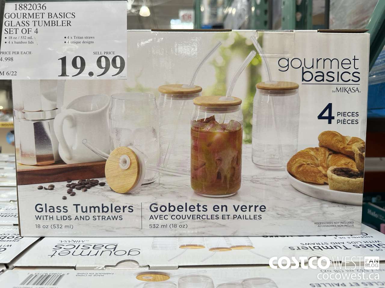 1882036 GOURMET BASICS GLASS TUMBLER SET OF 4 $19.99
