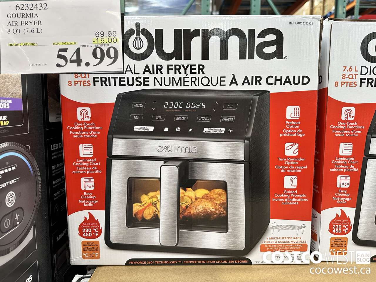 6232432 GOURMIA AIR FRYER 8 QT / 7,6 L ($15.00 INSTANT SAVINGS EXPIRES ON 2025-06-08) $54.99