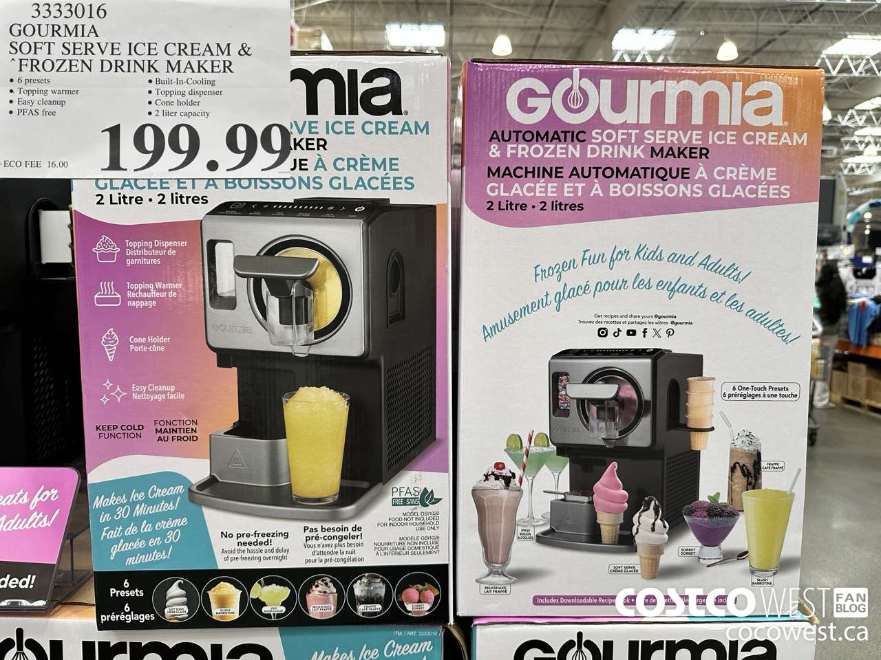 3333016 GOURMIA SOFT SERVE ICE CREAM & FROZEN DRINK MAKER $199.99