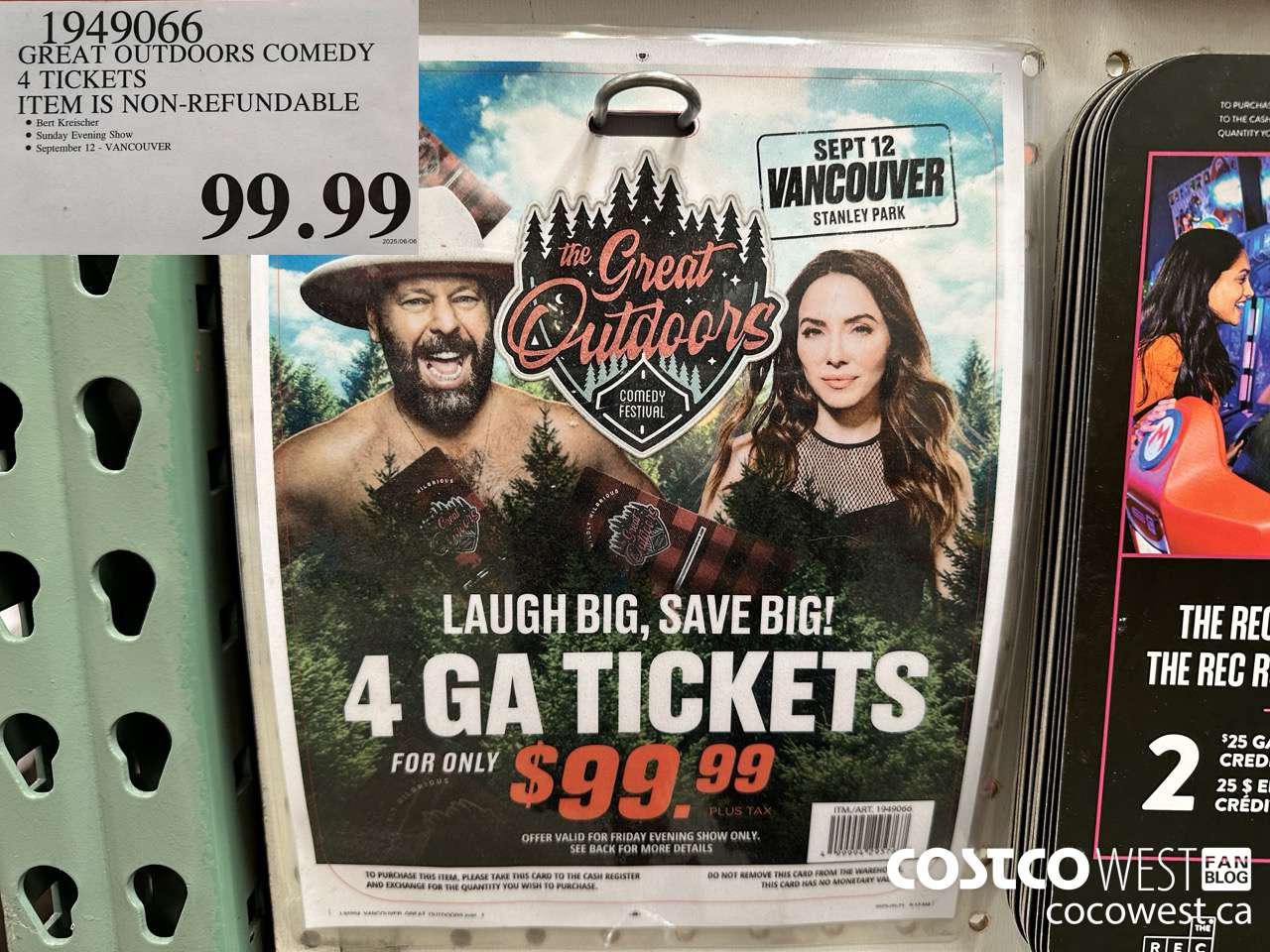 1949066 GREAT OUTDOORS COMEDY 4 TICKETS ITEM IS NON-REFUNDABLE $99.99