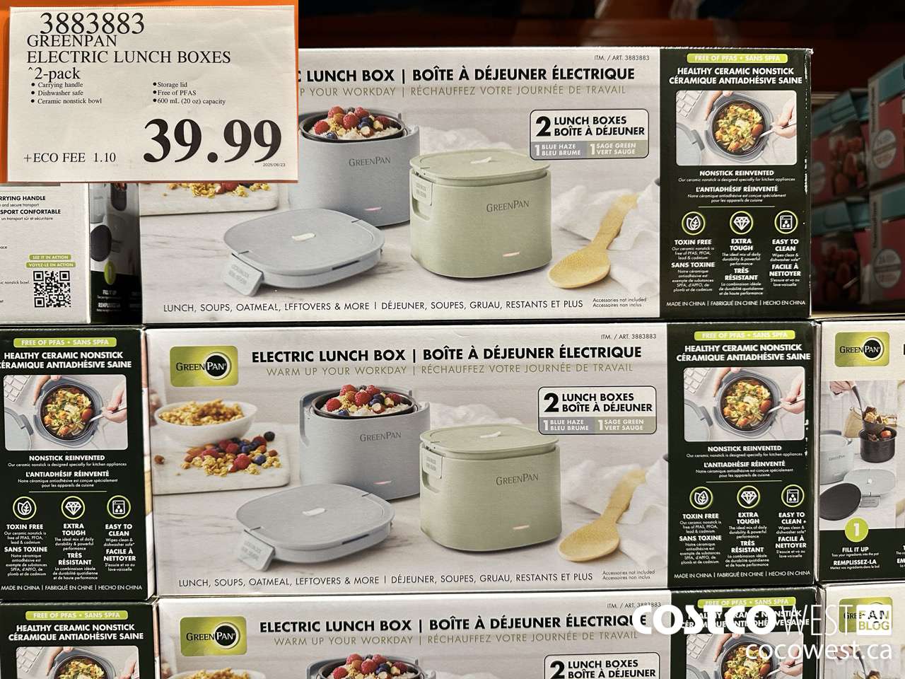 3883883 GREENPAN ELECTRIC LUNCH BOXES 2 PACK $39.99