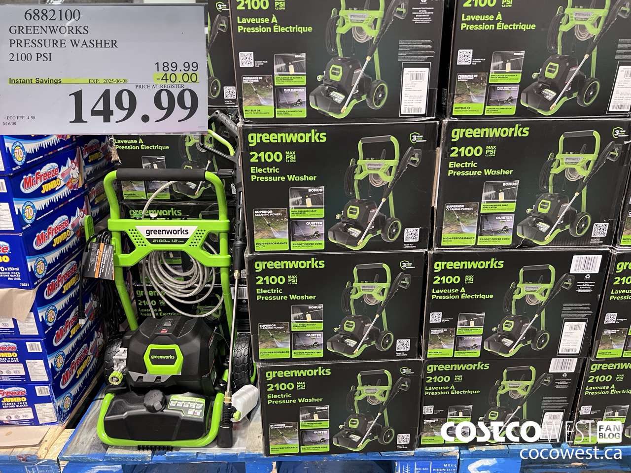 6882100 GREENWORKS PRESSURE WASHER 2100 PSI ($40.00 INSTANT SAVINGS EXPIRES ON 2025-06-08) $149.99