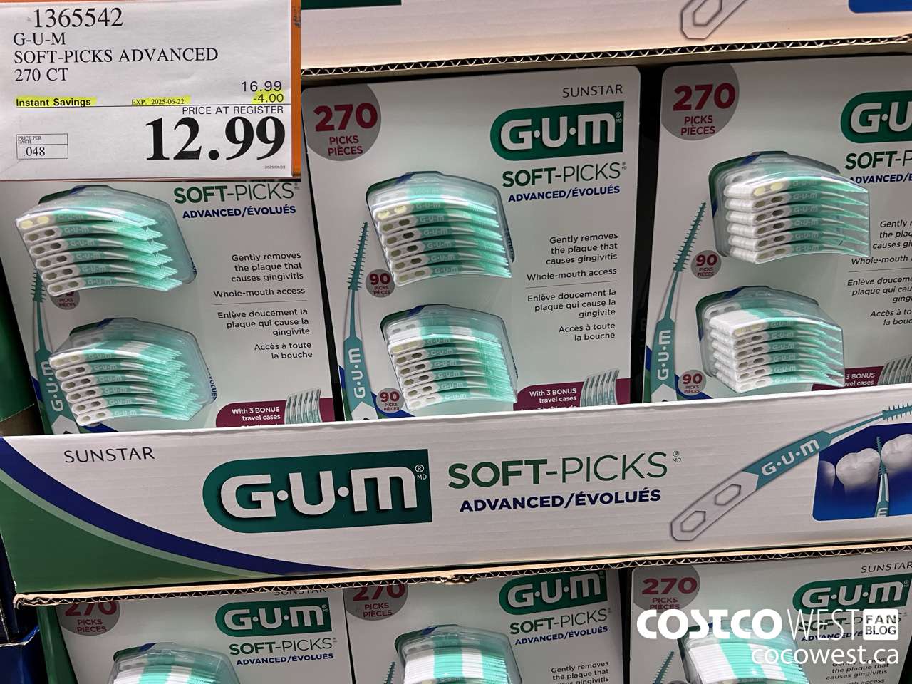 1365542 G-U-M SOFT-PICKS ADVANCED 270 CT ($4.00 INSTANT SAVINGS EXPIRES ON 2025-06-22) $12.99