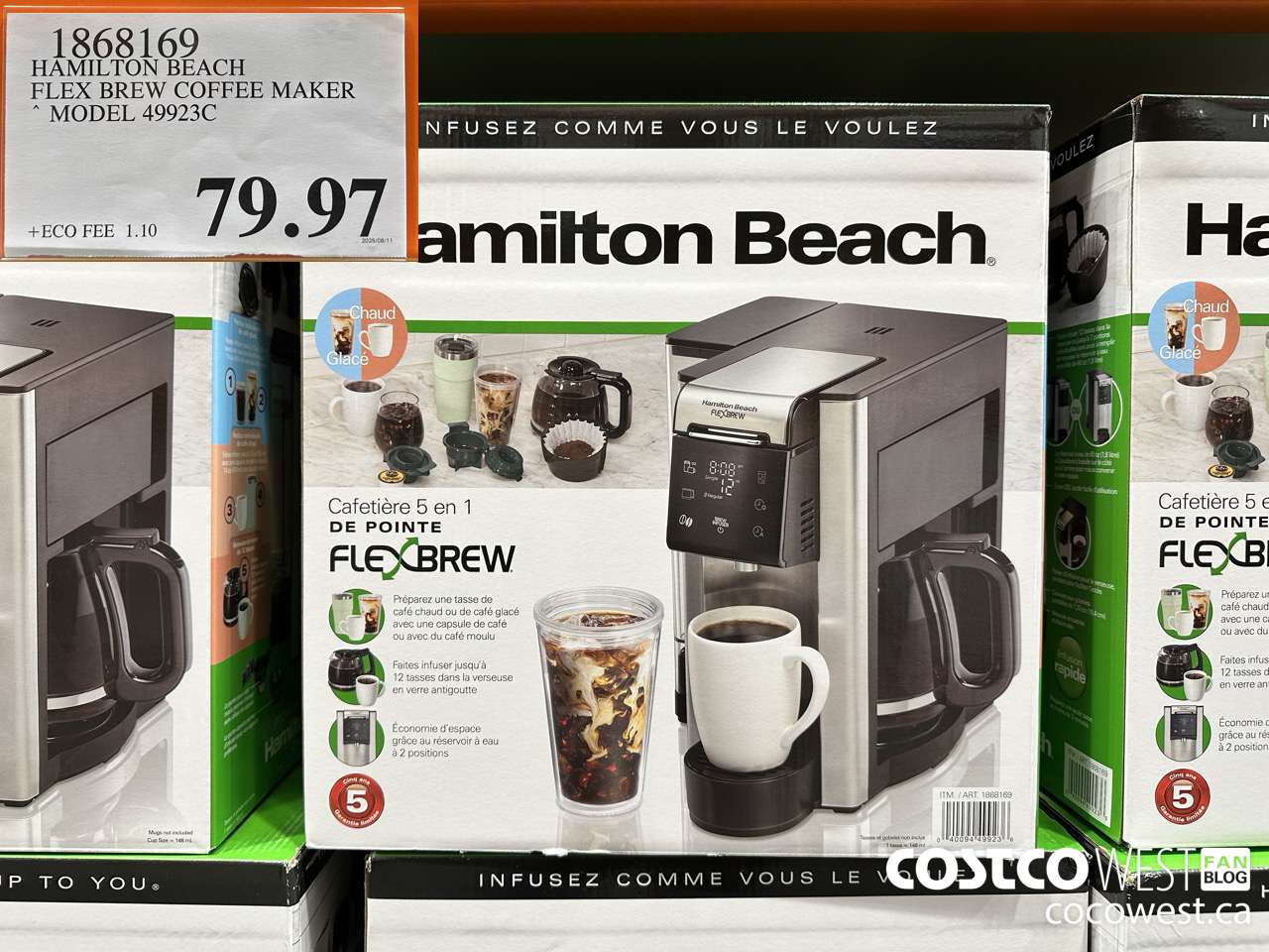 1868169 HAMILTON BEACH FLEX BREW COFFEE MAKER MODEL 49923C $79.97
