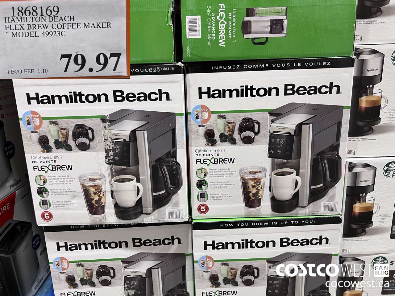 1868169 HAMILTON BEACH FLEX BREW COFFEE MAKER MODEL 49923C $79.97