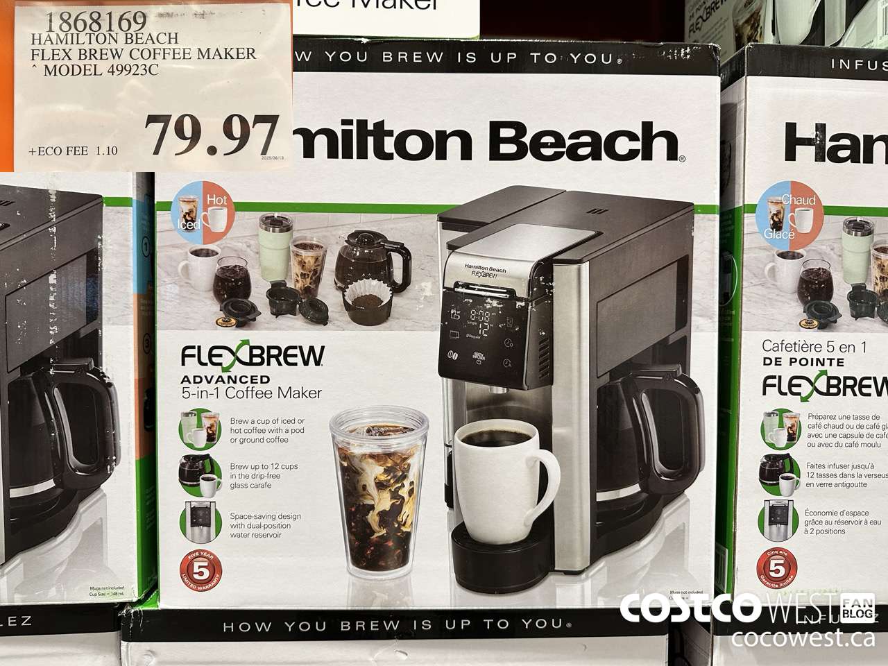 1868169 HAMILTON BEACH FLEX BREW COFFEE MAKER MODEL 49923C $79.97