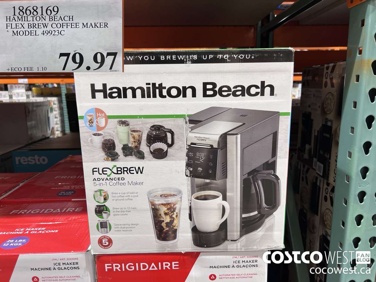 1868169 HAMILTON BEACH FLEX BREW COFFEE MAKER MODEL 49923C $79.97