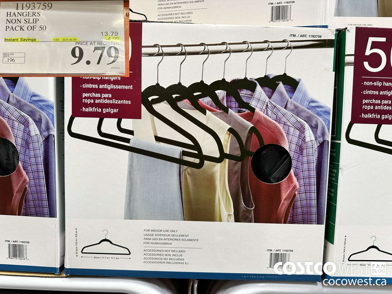 1193759 HANGERS NON SLIP PACK OF 50 ($4.00 INSTANT SAVINGS EXPIRES ON 2025-06-09) $9.79