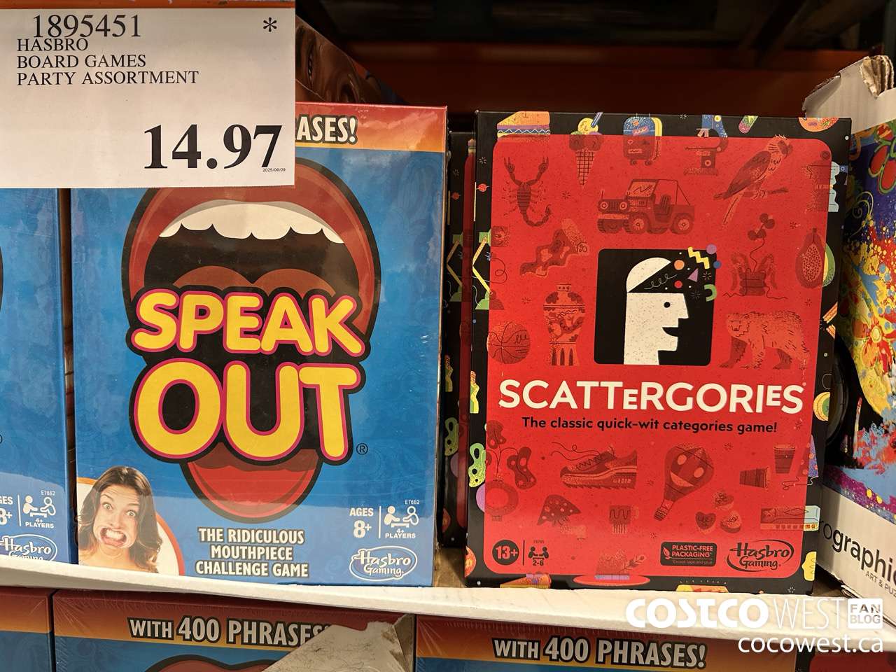 1895451 HASBRO BOARD GAMES PARTY ASSORTMENT $14.97