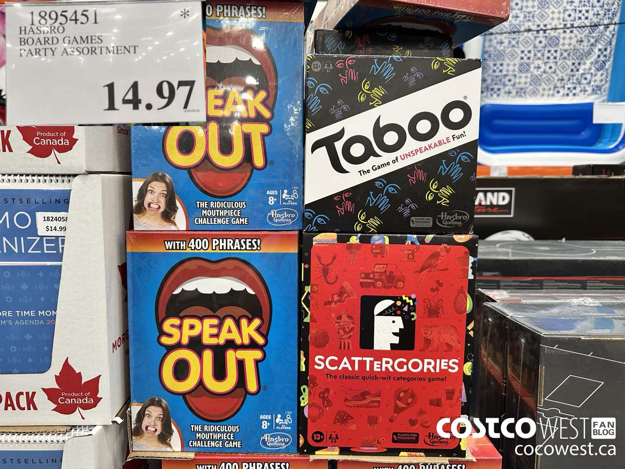 1895451 HASBRO BOARD GAMES PARTY ASSORTMENT $14.97