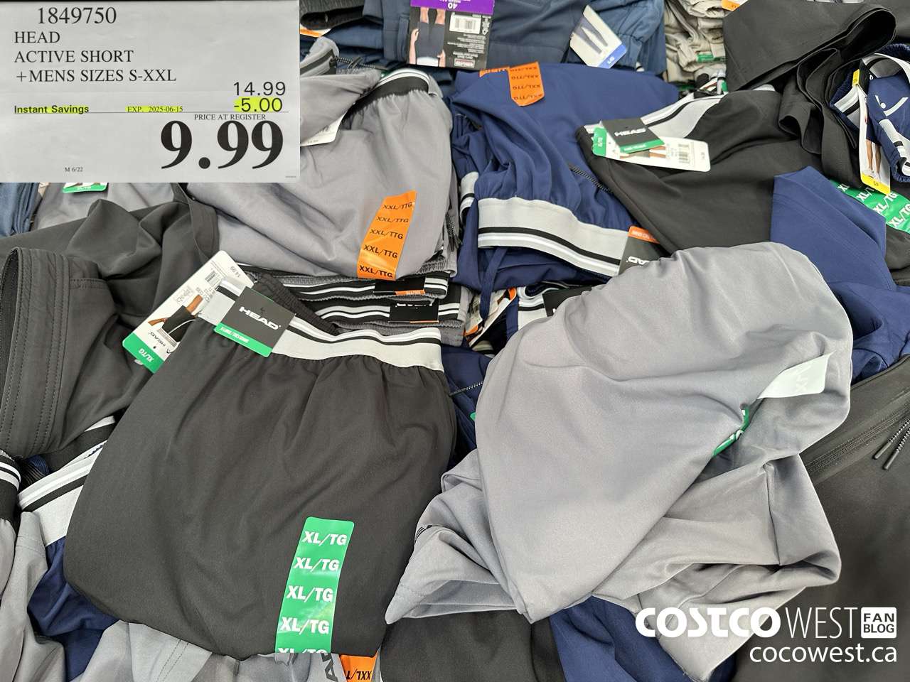 1849750 HEAD ACTIVE SHORT MENS SIZES S-XXL ($5.00 INSTANT SAVINGS EXPIRES ON 2025-06-15) $9.99