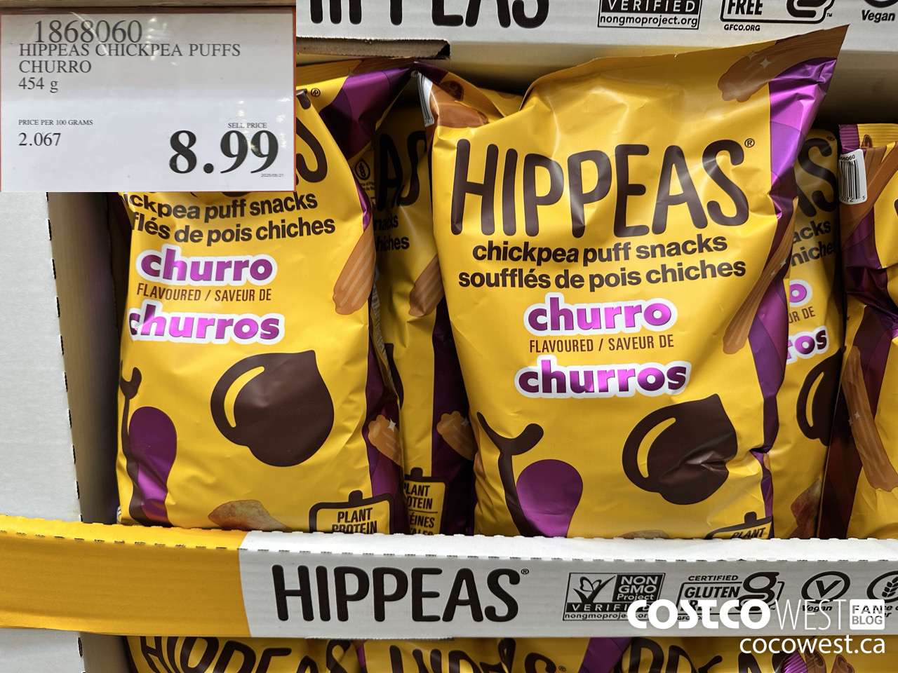 1868060 HIPPEAS CHICKPEA PUFFS CHURRO 454G $8.99