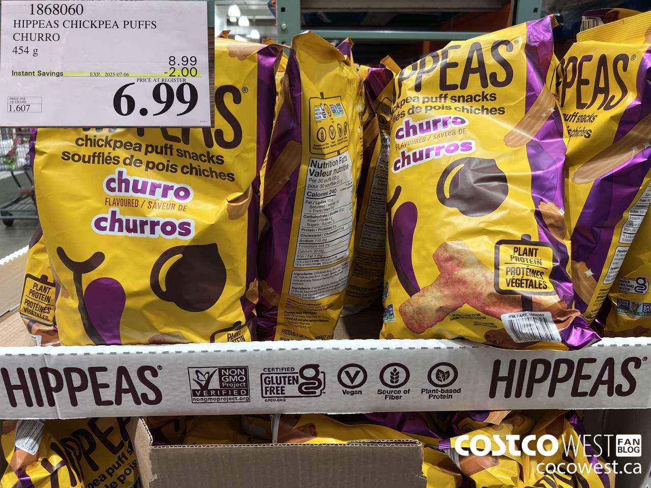 1868060 HIPPEAS CHICKPEA PUFFS CHURRO 454G ($2.00 INSTANT SAVINGS EXPIRES ON 2025-07-06) $6.99