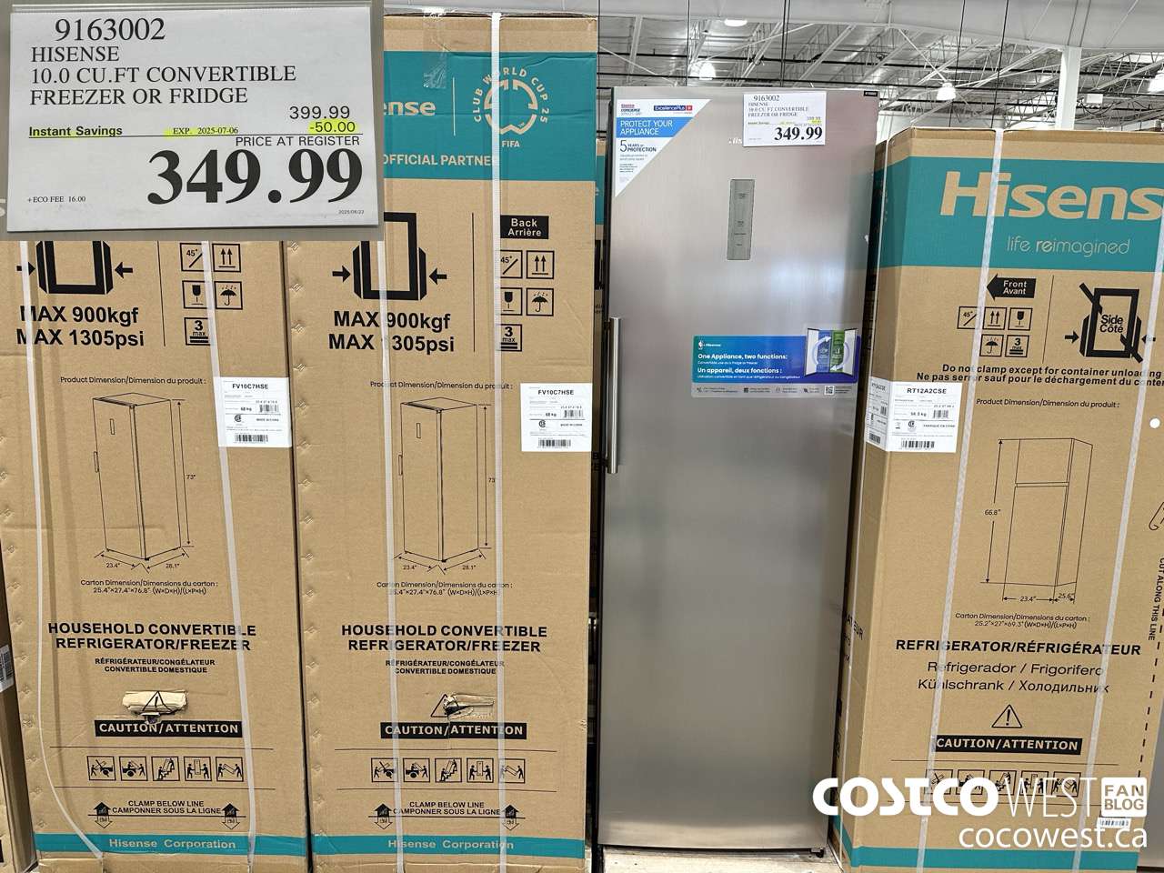 9163002 HISENSE 10.0 CU.FT CONVERTIBLE FREEZER OR FRIDGE ($50.00 INSTANT SAVINGS EXPIRES ON 2025-07-06) $349.99