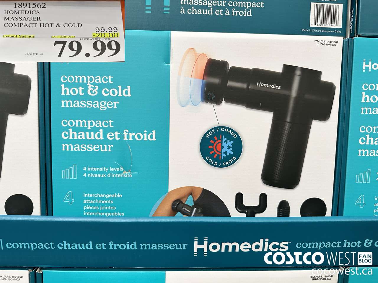 1891562 HOMEDICS MASSAGER COMPACT HOT & COLD ($20.00 INSTANT SAVINGS EXPIRES ON 2025-06-15) $79.99