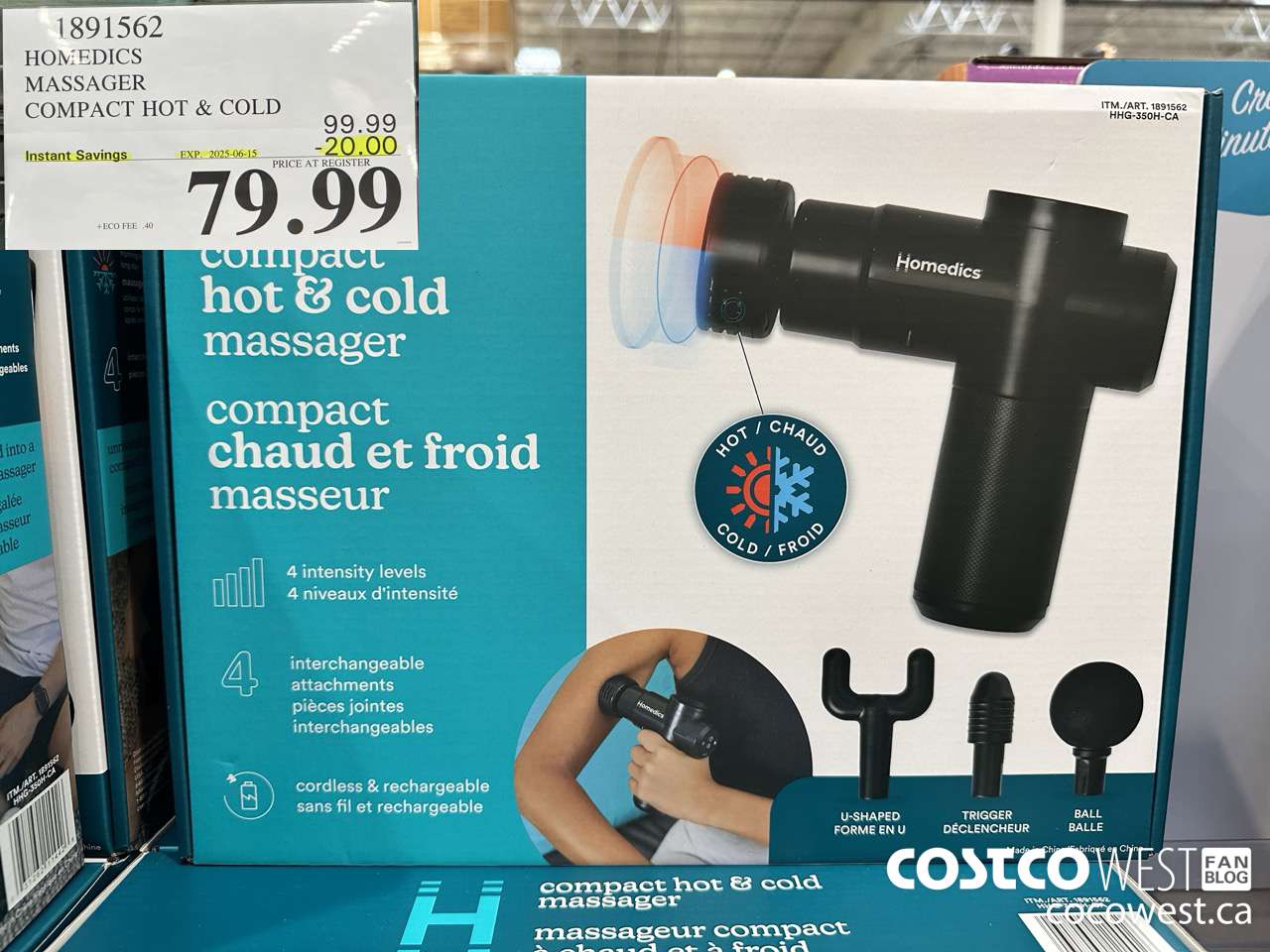 1891562 HOMEDICS MASSAGER COMPACT HOT & COLD ($20.00 INSTANT SAVINGS EXPIRES ON 2025-06-15) $79.99